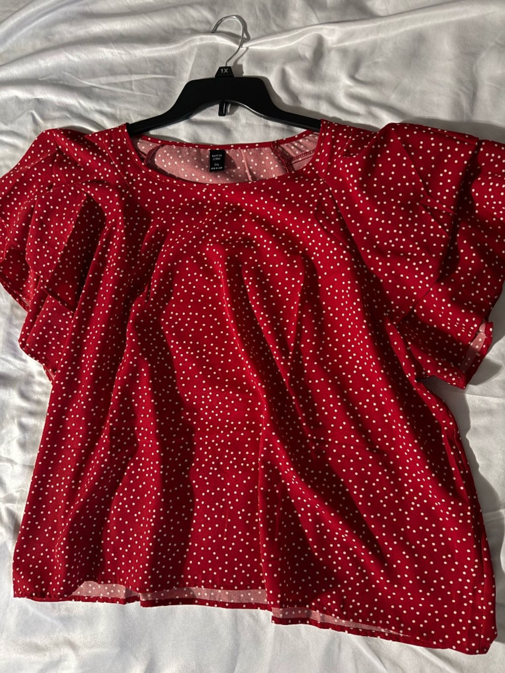Red Flowy Blouse- Shein